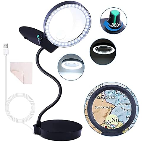 NZQXJXZ 5X Hands Free Magnifying Glass with Neck Wear for Reading