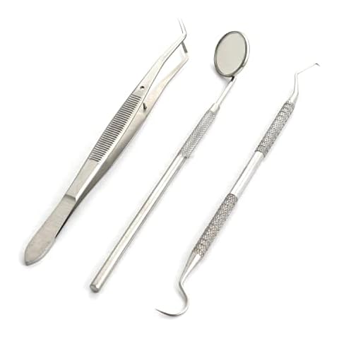 Dental Hygiene Tool Kit - Includes Stainless Steel Tarter Scraper/Scaling  Remover, Dental Toothpick, Mouth Mirror - by Majestic Bombay- Dentists  Tools