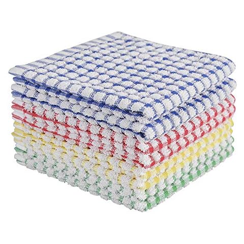 Glynniss Dishcloths Kitchen Highly Absorbent Dish Rags 100% Cotton Dish  Cloths for Washing Dishes, Cleaning (11 x 11 Inches, 12 pcs, White)