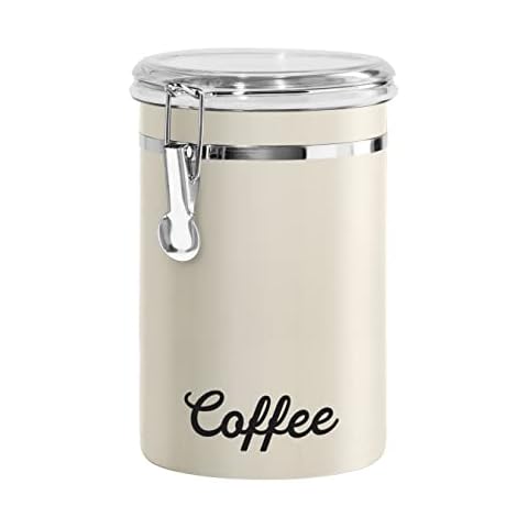  Bean Envy Coffee Canister - 22.5 oz Coffee Storage Container  and Organizer w/Stainless Steel Scoop, Date Tracker & Co2-Release Valve -  Essential Coffee Accessories, Steel : Home & Kitchen