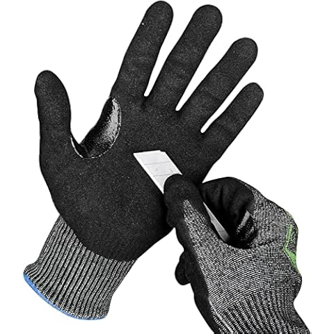 Cut Resistant Work Gloves Microfoam Nitrile Coated-2 Pairs,KAYGO KG21NB, High Cut Level 5,Superior Grip Performance,Wrapped for Vending,Ideal for