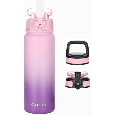 12 oz Insulated Kids Water Bottle with Straw/Chug/2 One-Click-Open Lids 10  Stickers Fruit Strainer Stainless Steel Water Bottles Double Wall Vacuum  Wide Mouth BPA Free Sweat & Leak-Proof for School 