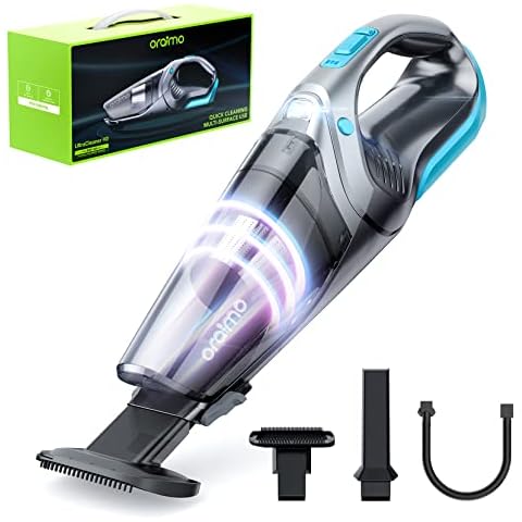  Oraimo Handheld Vacuum, Portable Car Vacuum, Lightweight Hand  Held Vacuum Rechargeable with Type-C Cable, Gift Bag, 3.5H Fast-Charge for  Home, Stairs, Drawer, Car Interior Cleaning