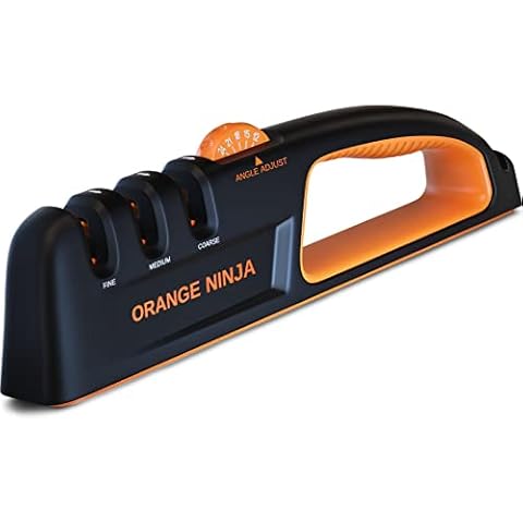 The Edgemaker Knife Sharpener Pro 331- Perfect for Sharpening & Honing any  Blade, Durable, Safe & Easy to Use- Orange