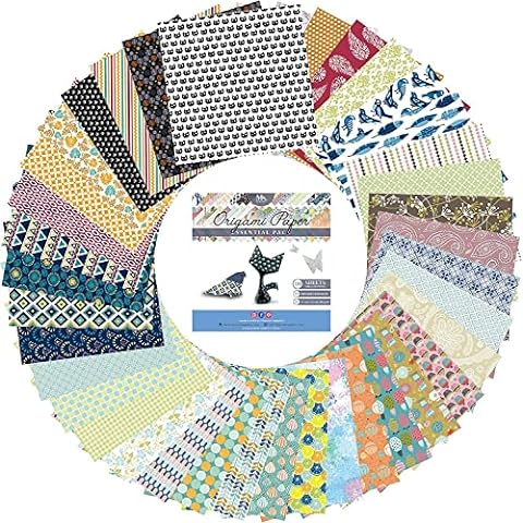 NHBTYKL 400 Sheets Origami Paper Kit 3.75Inch Square Double Sided Sky  Scrapbook Folding Paper Each Contains Four Different Designs Galaxy Pattern