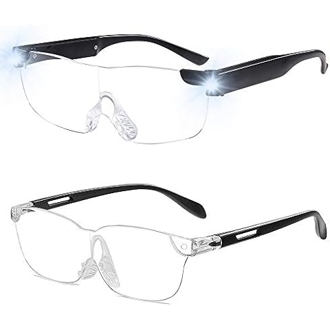 LED Magnifying Eyewear Sight Enhancing Bright Glasses - 160% Magnification - Upgraded USB Rechargeable