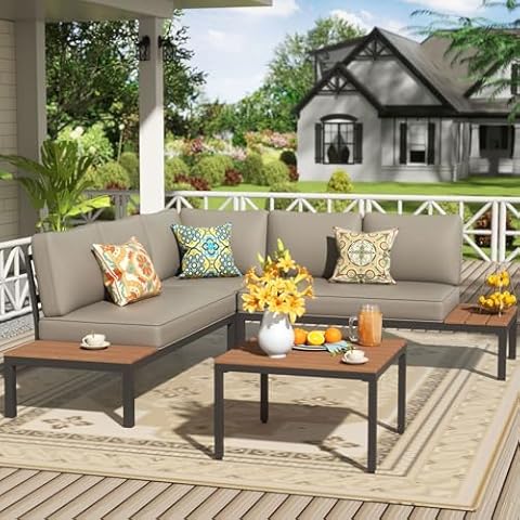 Outdoor Sectional Couch with Backrest