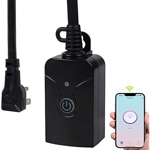 HBN Outdoor Indoor Wireless Remote Control 3-Prong Outlet Weatherproof  Heavy Duty 15 A Compact 1 Remote 1 Outlet with Remote 6-inch Cord 100ft  Range