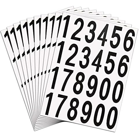 Stickers,Reflective Mailbox Numbers Sticker Decal Die Cut Classic Style Vinyl Waterproof Number Self Adhesive 5 Sets (2 inch) for Signs, Door, Cars