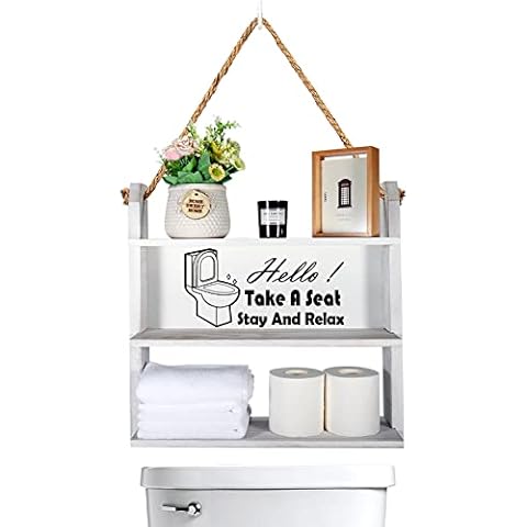 Itaar Over The Toilet Storage Cabinet, 4-Tier Farmhouse Over Toilet  Bathroom Organizer Shelves, Rustic Brown