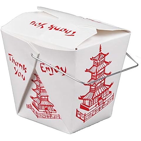 Fit Meal Prep 8 oz Chinese Take Out Boxes - 3 x 2.5 Plain White Paperboard  Food Containers, Leak and Grease Resistant Pint Size Asian Rectangle To Go