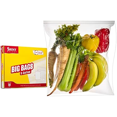 [ Pack of 25 ] Big Resealable 3.5 Gallon Large Freezer Bags for Moving,  Packaging, Storage, Meal Prep, Food Storage, Brining, Closet Organization