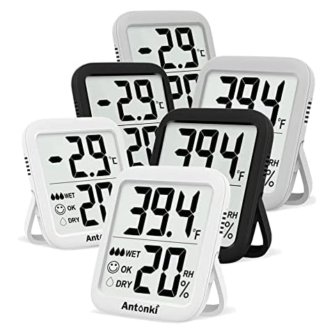 Antonki Thermometer and Humidity Meter - White Pack of 2 for sale