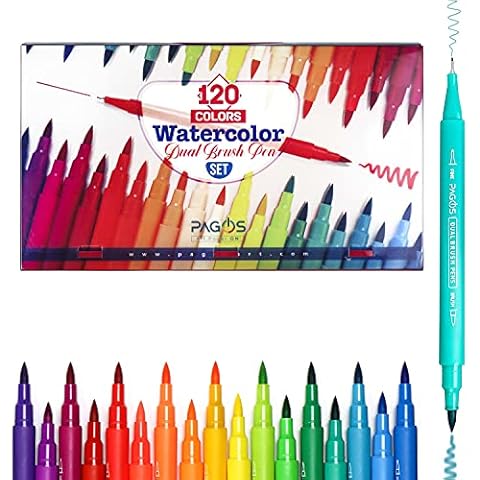 EBOT 24 Colors Dual Tip Acrylic Paint Pens Markers, Brush Tip Paint Markers  for