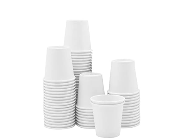 Fit Meal Prep [200 Pack] 4 oz Disposable White Paper Cups - On the