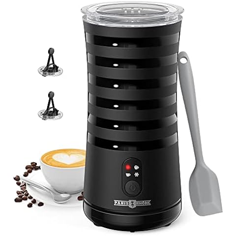 KIGOZOLO Milk Frother Steamer 4 in 1 Electric Coffee Frother with Quiet Operation,Effortless Foam,Unique Diamond Design,Temperature Control, and