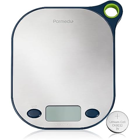 Parmedu Hangable Digital Kitchen Scale: 11lbs Food Scale Weight Grams, oz,  lb and ml for Cooking and Baking - 1g/0.1oz Precise Graduation, Stainless