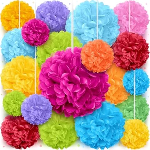 Party Tissue Pom Poms