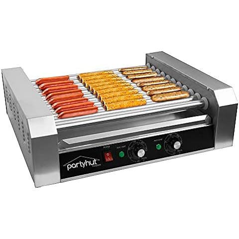 SYBO Hot Dog Roller, 18 Hot Dog 7 Roller Grill Cooker Machine with  Removable Stainless Steel Drip Tray and Glass Hood Cover, 1000-Watts,  OT-R3-8