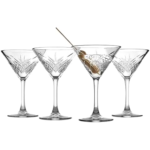 GEMEZZI Stemless Martini Glasses Set of 2, Silver Stemless Modern Cocktail Glass, Crystal Ball Base in Elegant Box, Perfect Bar Accessories for