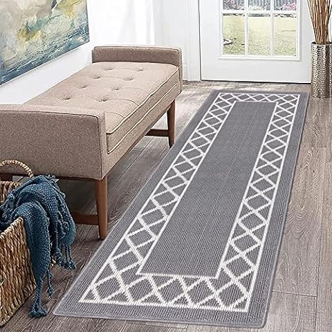 Hallway Runner Rug, 2x6 ft Vintage Shaggy Soft Laundry Rug Runner, Non Slip  Entryway Mat, Washable Farmhouse Kitchen Area Carpet for Bathroom and  Bedroom Decoration