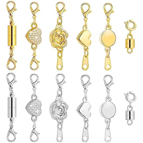 SUPERFINDINGS 16 Sets 4 Styles Brass Toggle Clasps T-Bar Closure Metal Bracelet  Clasps Ring Heart Clasps for Necklace Jewelry Making 