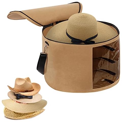 Hat Box, Hat Storage Box, Stackable Round Brim Hats Organizer Bag Container  For Closet,travel Hat Boxes For Women&men, Collapsible Cowboy Hat  Organizer, Stuffed Animal Toy Storage, Foldable Round Travel Black Boxes  With