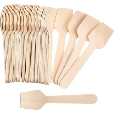 Perfect Stix Wooden Craft Stick/Plain Taster Ice Cream Paddle Spoon, Paper  Wrapped, 3 Length (Pack of 100) Original Version