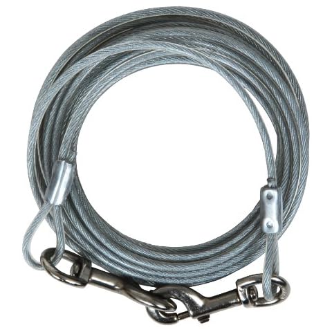 50-Foot 50' Dog Runner Tie-Out Cable Trolley up to 120lbs Dog Run Free Cable