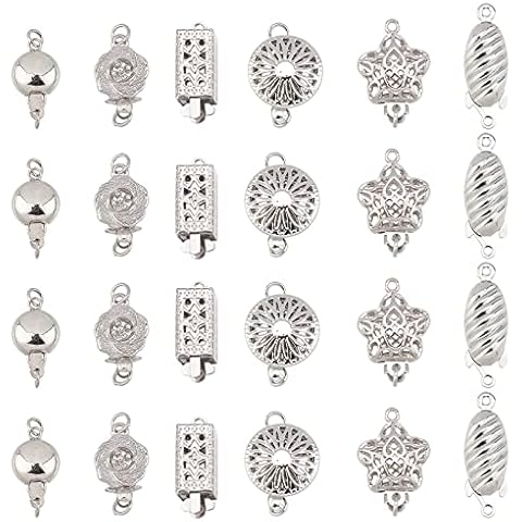 Craftdady 20 Sets Platinum Round Magnetic Clasps 14.5x8mm Magnet Converters  Locking Clasps for Jewelry Bracelet Necklace Making Hole:1.6mm