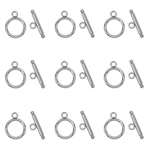 PH PandaHall 150 Sets Round Toggle Clasps, Bracelet Closure Clasps Jewelry  Fastener Clasps Buckle OT End Clasps T-Bar Connectors Bar and Ring Clasps