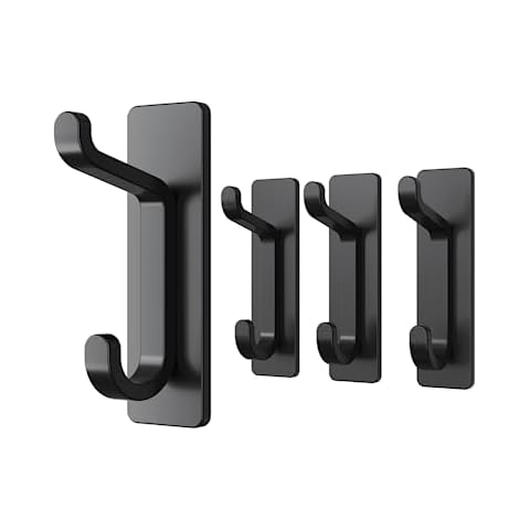 4 Pcs White Towel Adhesive Hooks for Tile Wall Stainless Steel Wall Hangers  of Heavy Duty