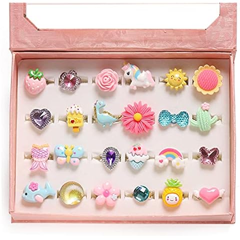 PinkSheep Clip On Earrings for Little Girls Kids Jewelry 12 Pairs Gift for  4/5/6/7/9/10 Years Old Unicorn Cat Flower Earring (classic)