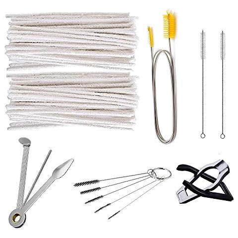 Pipe Cleaners Set with 132 Hard Bristle Pipe Cleaners, 2 Nylon