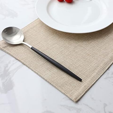 Demetex Linen Placemats Set of 4 Heat Resistant Table Place Mats