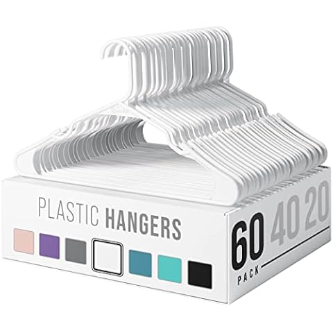 Neaterize Plastic Clothes Hangers Heavy Duty - Durable Coat and Clothes  Hangers - Lightweight Space Saving Laundry Hangers - Perfect Dorm