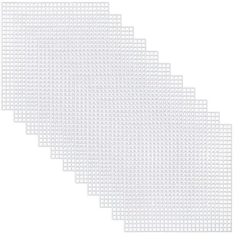 Pllieay 30 Pieces 7 Count Circle Plastic Mesh Canvas Sheets with