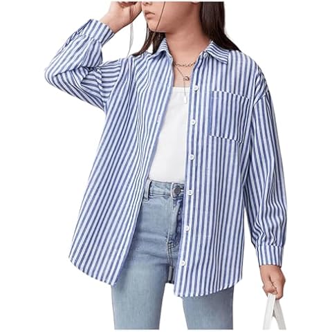 Pockets Button-Down Shirts for Girls