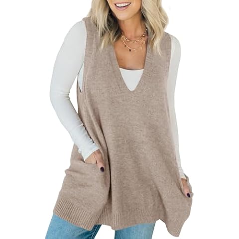 Pockets Sweater Vests for Women