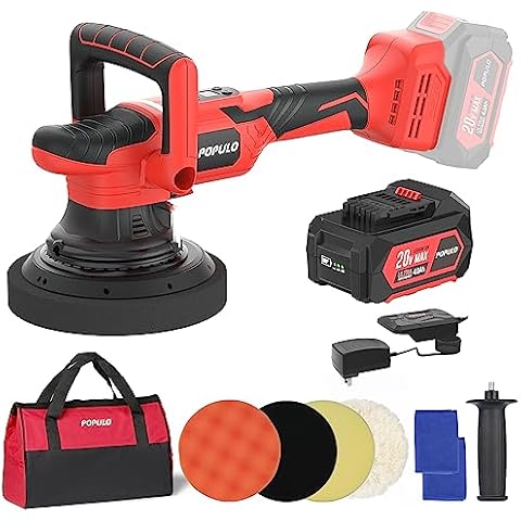 WORKSITE Polisher Machine Car Paint Wax Floor Drywall Dual Action Detailing  Waxing Buffer 20V Battery Mini Cordless Polisher,Cordless Power Tools