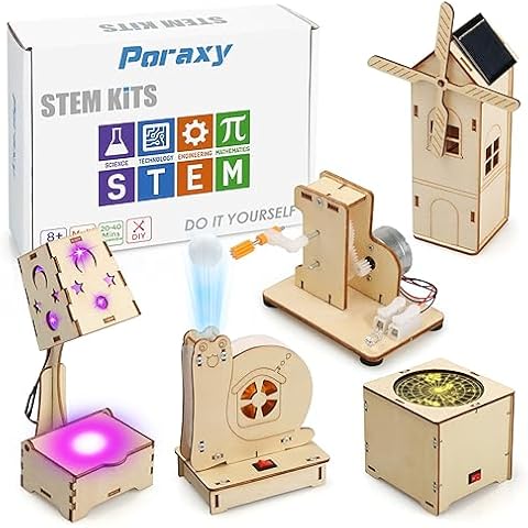 5 Set STEM Kits, Wooden Building Kits, STEM Projects for Kids Ages 8-12, 3D  Puzzles, DIY Educational Science Experiment Model Kits, Toys for Ages 8-13,  Gifts for Boys and Girls 8 9 10 11 12 Years Old - BlackToyStore