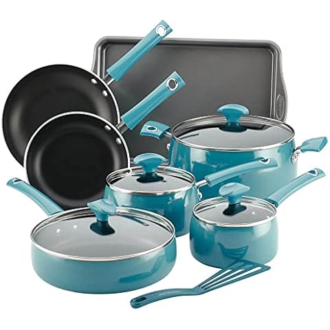 Bloomhouse 12 Piece Aluminum Enamel Cookware Set W Non Stick Ceramic Interior