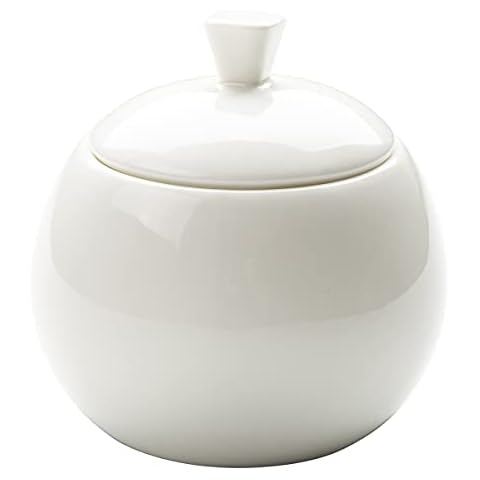 TAMAYKIM 20 OZ Large Size Porcelain Condiment Pots Sugar Jar