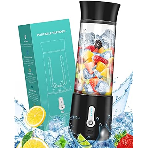  AIKIDS Portable Blender - 17Oz Personal Blender for Smoothies  and Shakes, 4000mAh Rechargeable USB Mini Blender with 6 Blades