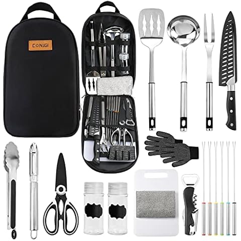 Extremus Camp Kitchen Cooking Utensil Set 13/27 Pcs Cookware Kit