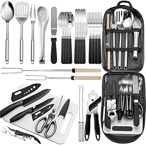 Wesqunie Camping Cookware Cooking Utensils Set - 14Pcs Camping