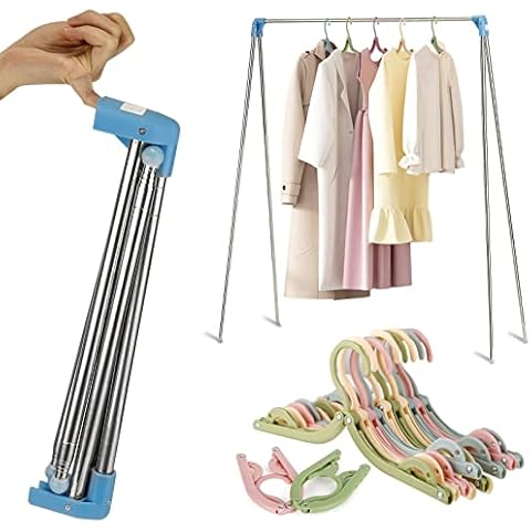 ABJI Wall Mounted Drying Rack Clothes Hanger Folding Wall Coat