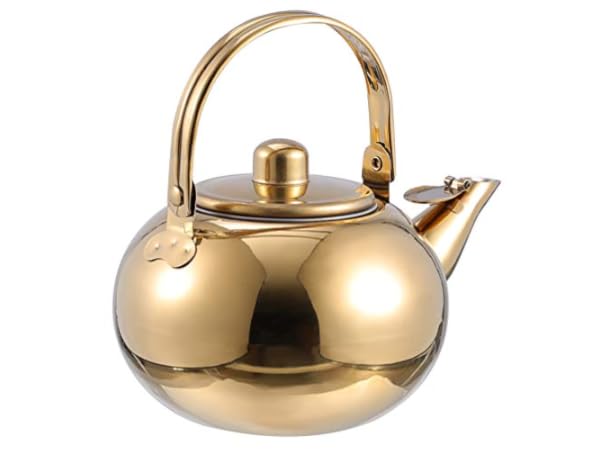 Koocovel Tea Kettle for Stove Top,304 Stainless Steel Tea Kettles,4L/4.2QT  Tea Kettles for Kitchen,Camping,Traveling,Portable,Fast to Boil