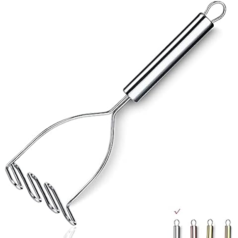  Joyoldelf Heavy Duty Stainless Steel Potato Masher,  Professional Integrated Masher Kitchen Tool & Food Masher/Potato Smasher  with Silicone Handle, Perfect for Bean, Vegetable, Fruits, Avocado, Meat:  Home & Kitchen