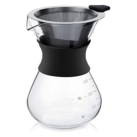 Bean Envy Glass & Paperless Coffee Pour Over Maker, 20-Ounce